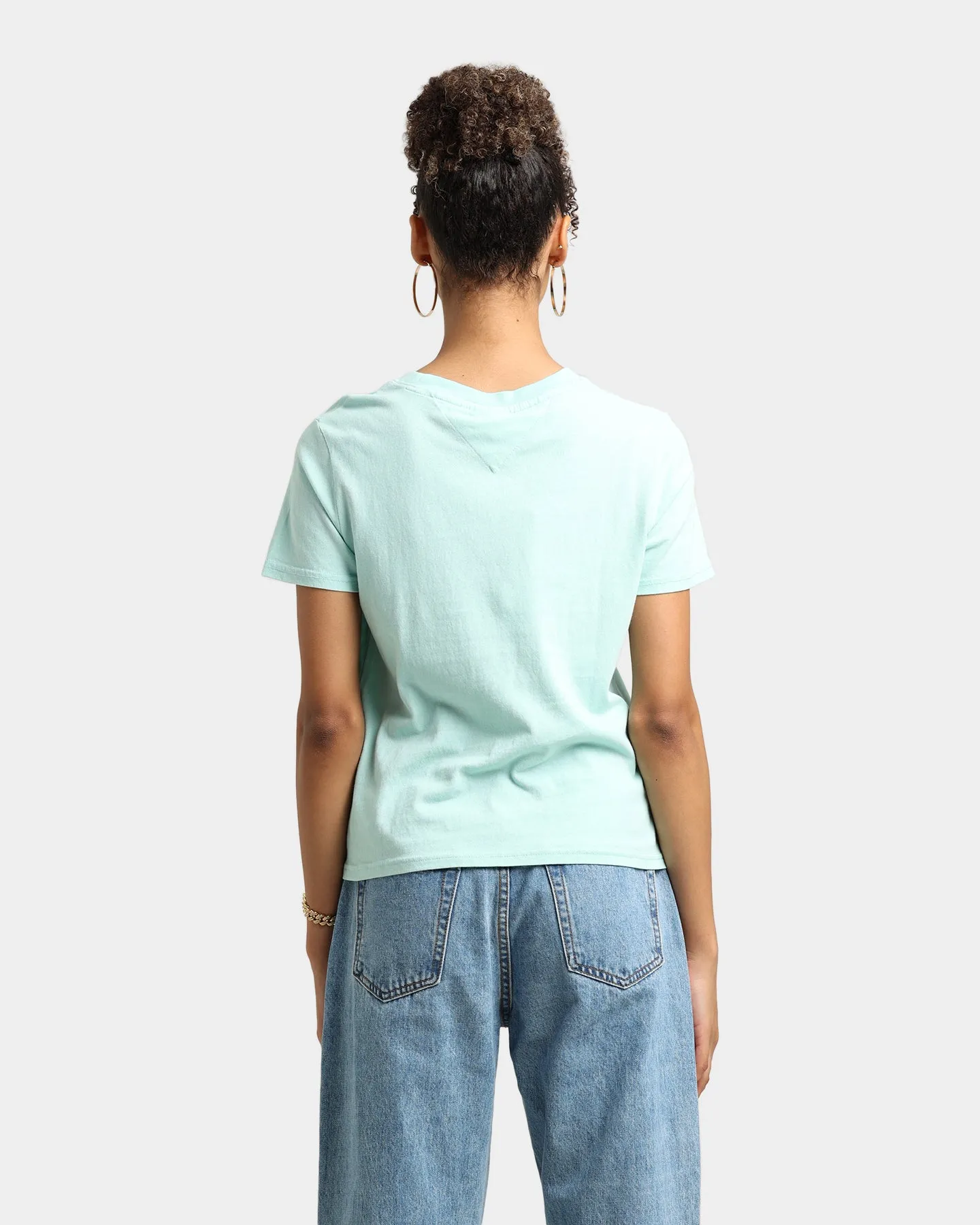 Tommy Jeans Women's Linear Logo T-Shirt Aqua