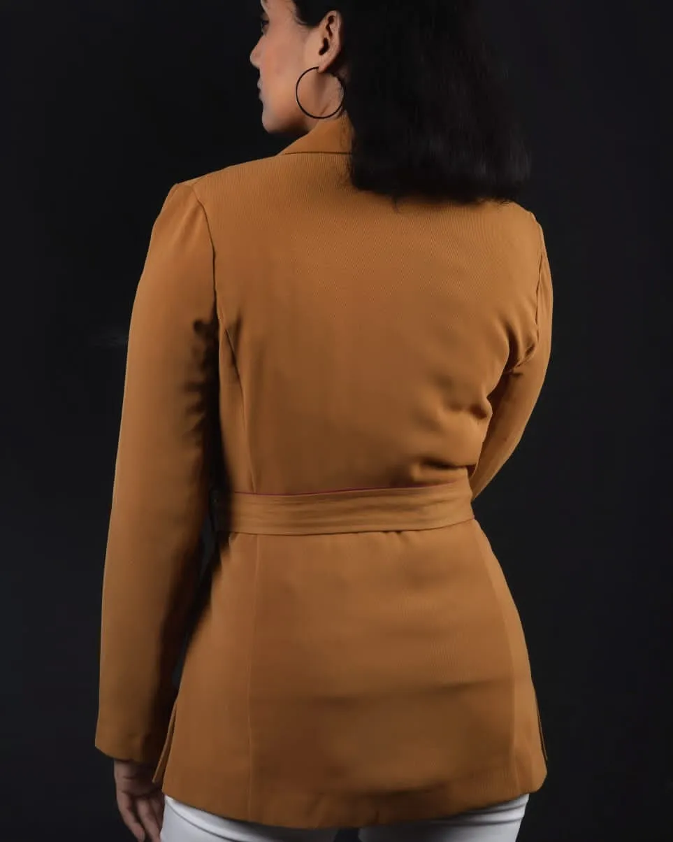 TU Woman Camel Belted Blazer