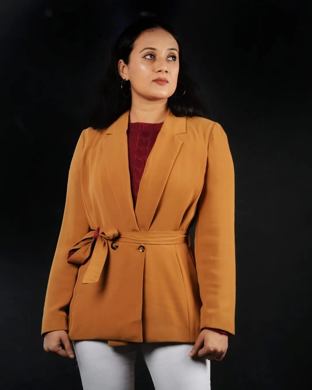 TU Woman Camel Belted Blazer