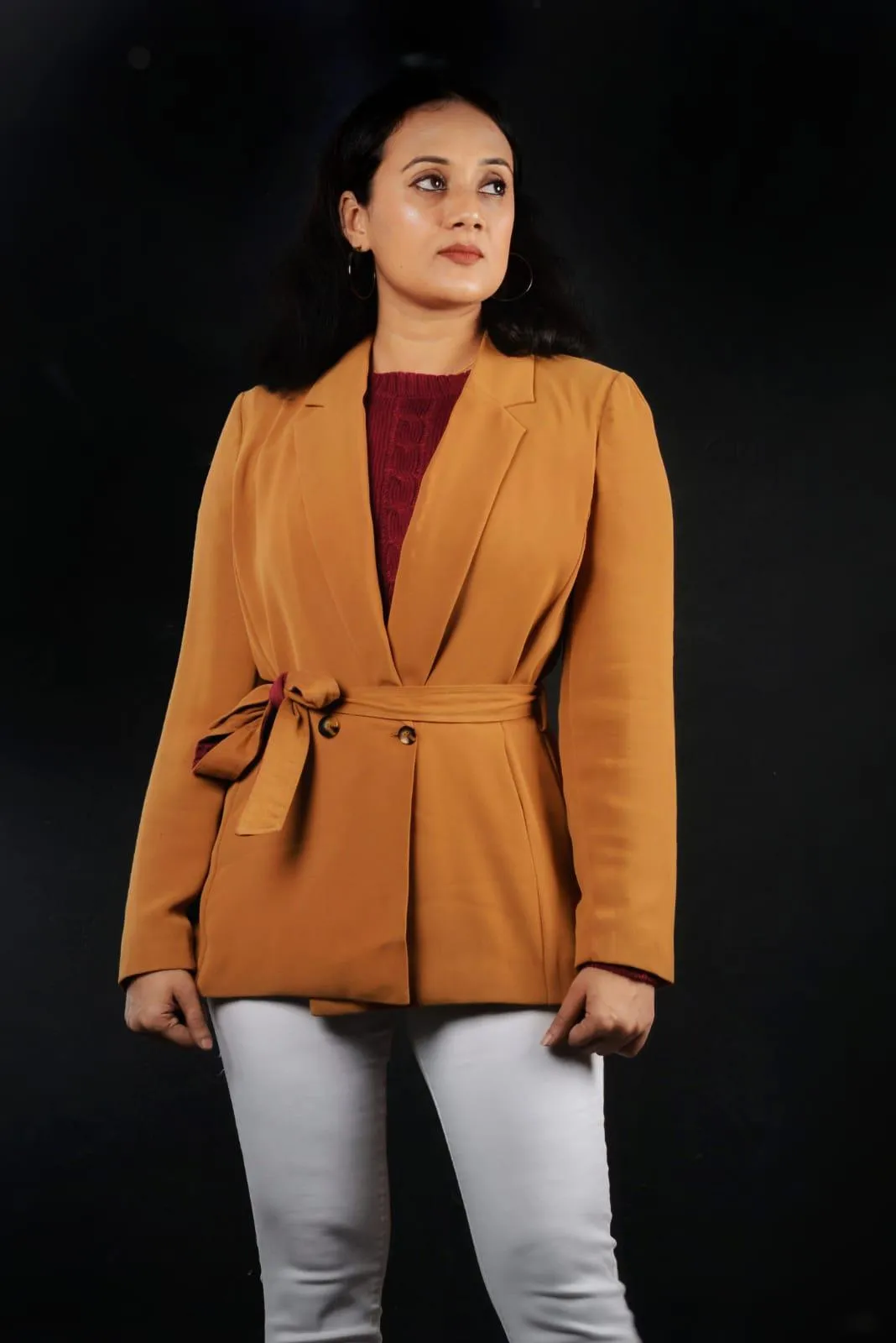 TU Woman Camel Belted Blazer