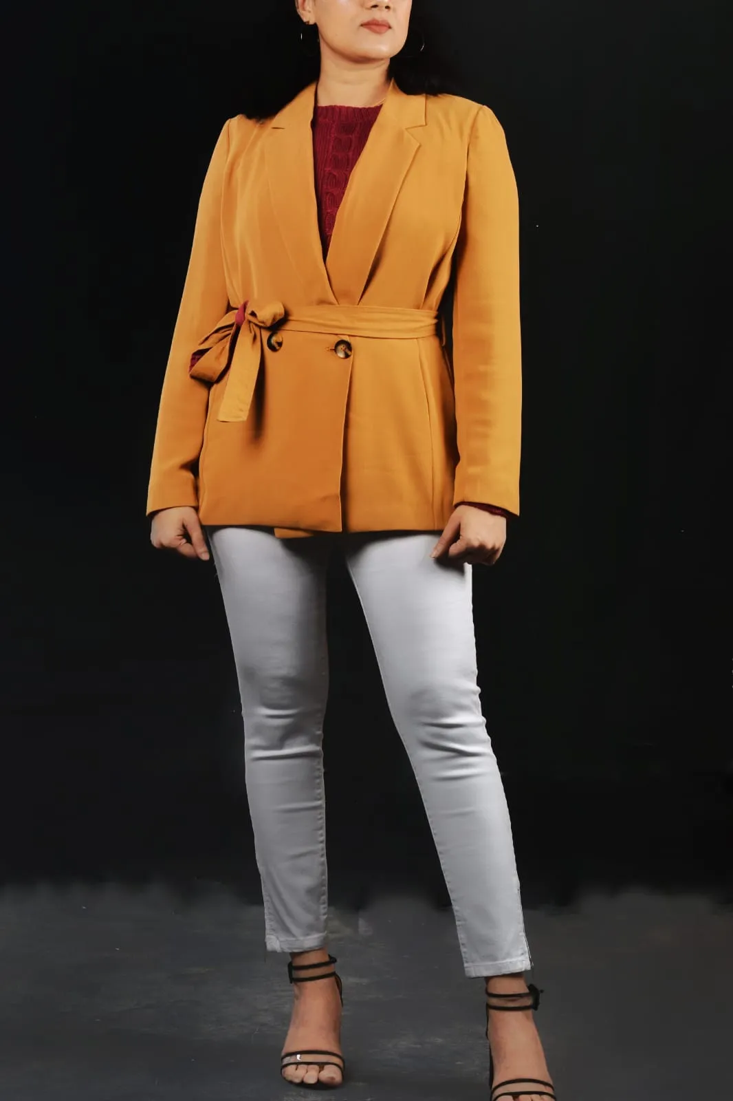 TU Woman Camel Belted Blazer