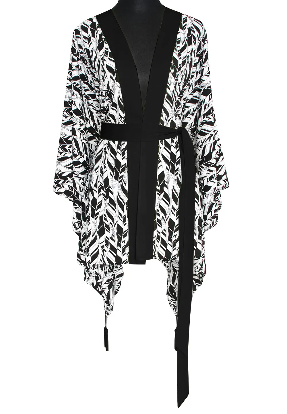 Tulum – Feathers Kimono Evil Eye (Black)