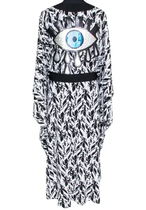 Tulum – Feathers Kimono Evil Eye (Black)