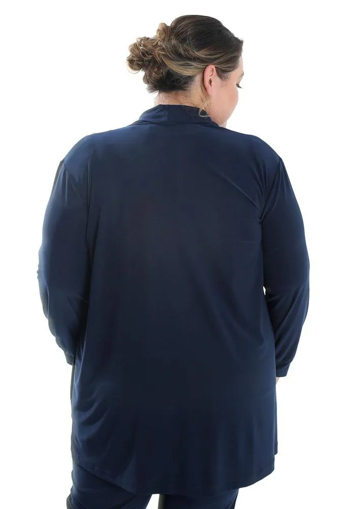 Vikki Vi Jersey Navy Long Kimono Jacket