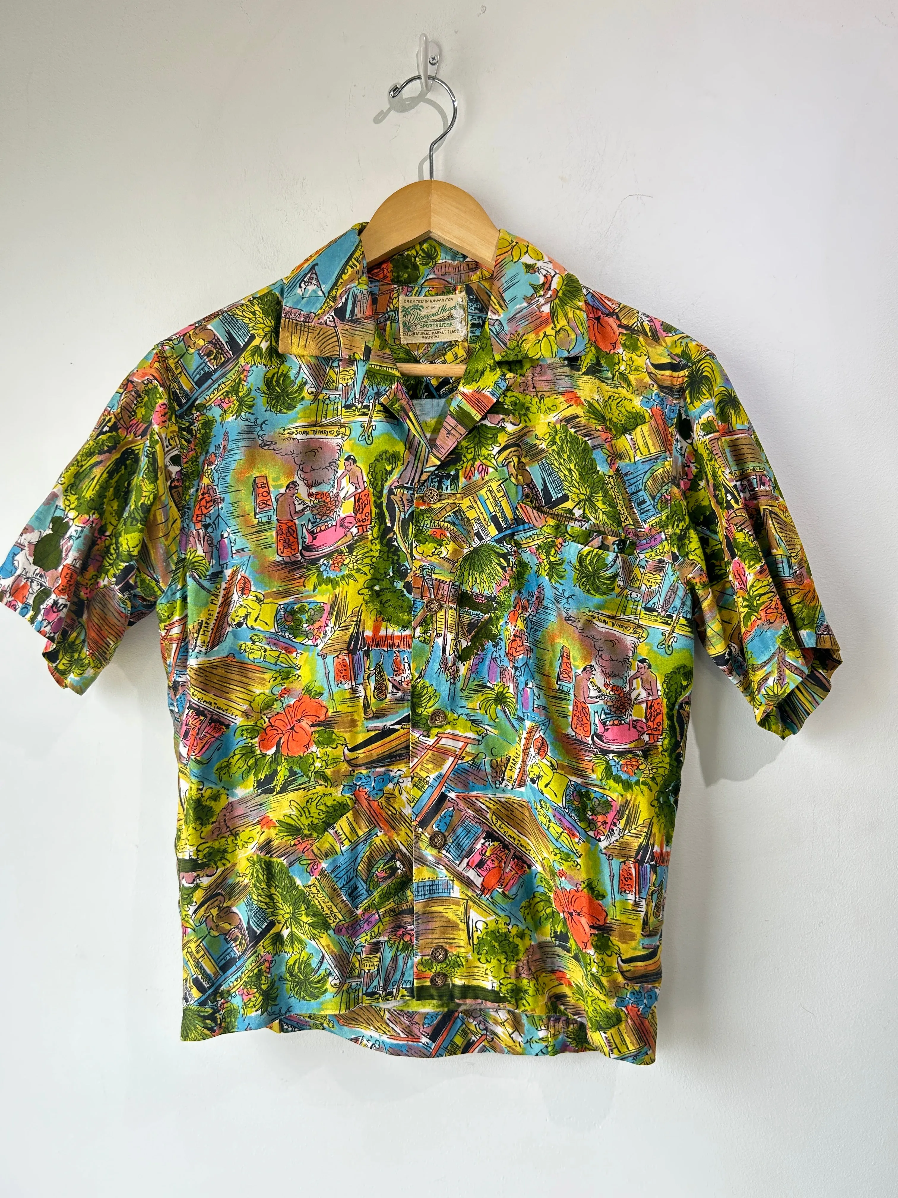 Vintage 1960s Diamond Head Sportswear Hawaiian Shirt
