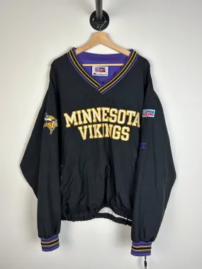 Vintage 90's Champion Minnesota Vikings Pro Line Black Pullover Windbreaker