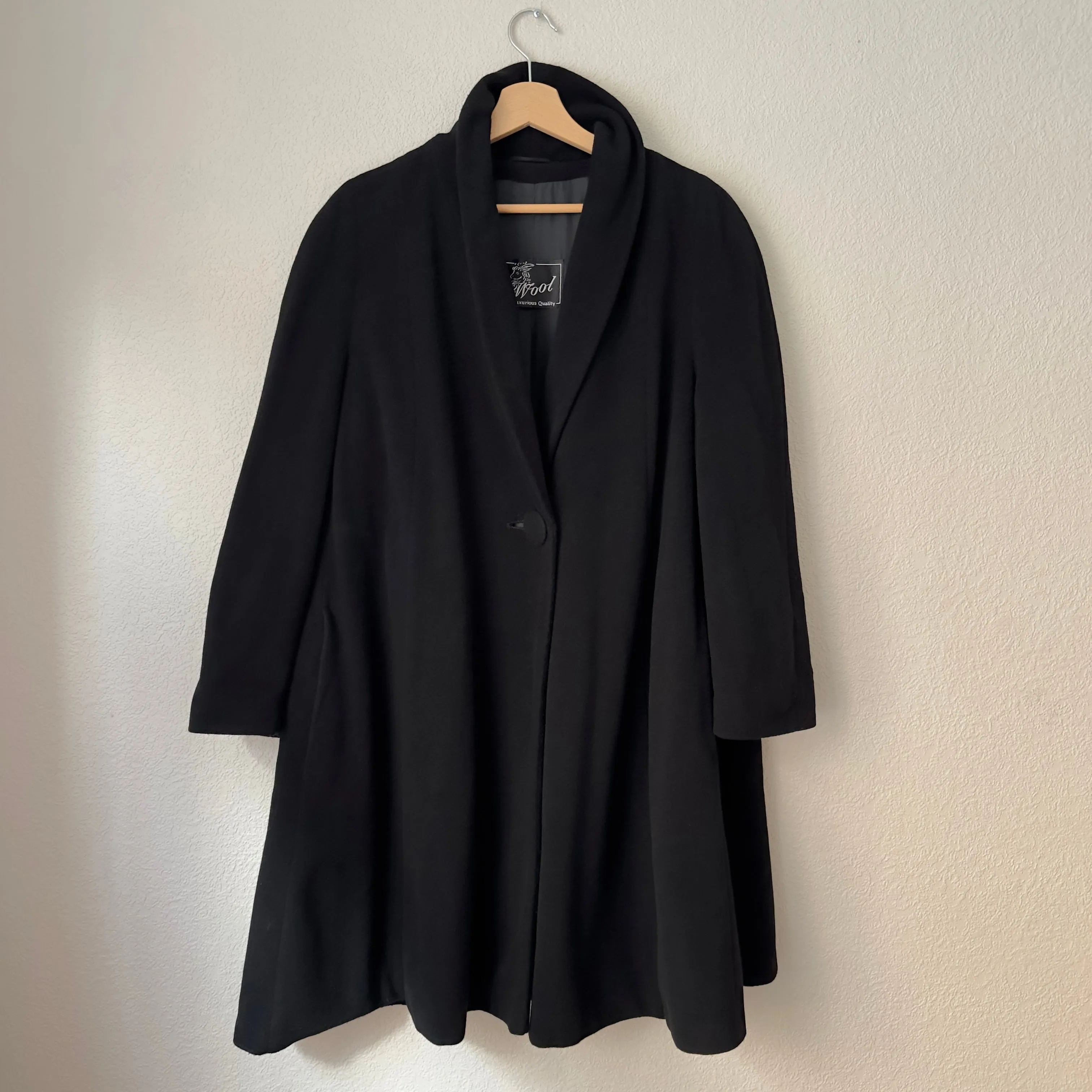 Vintage Black Swing Coat - size S-L