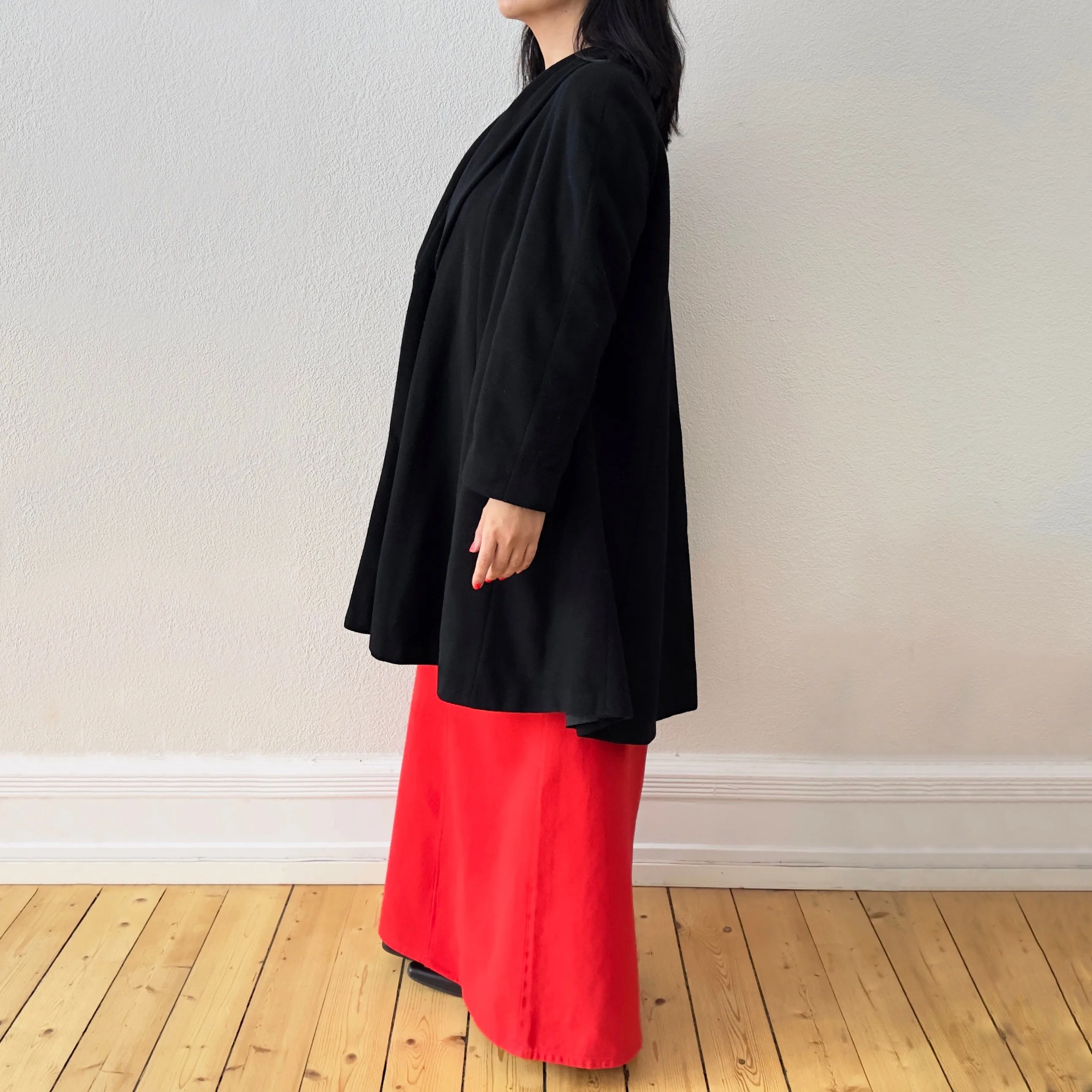 Vintage Black Swing Coat - size S-L