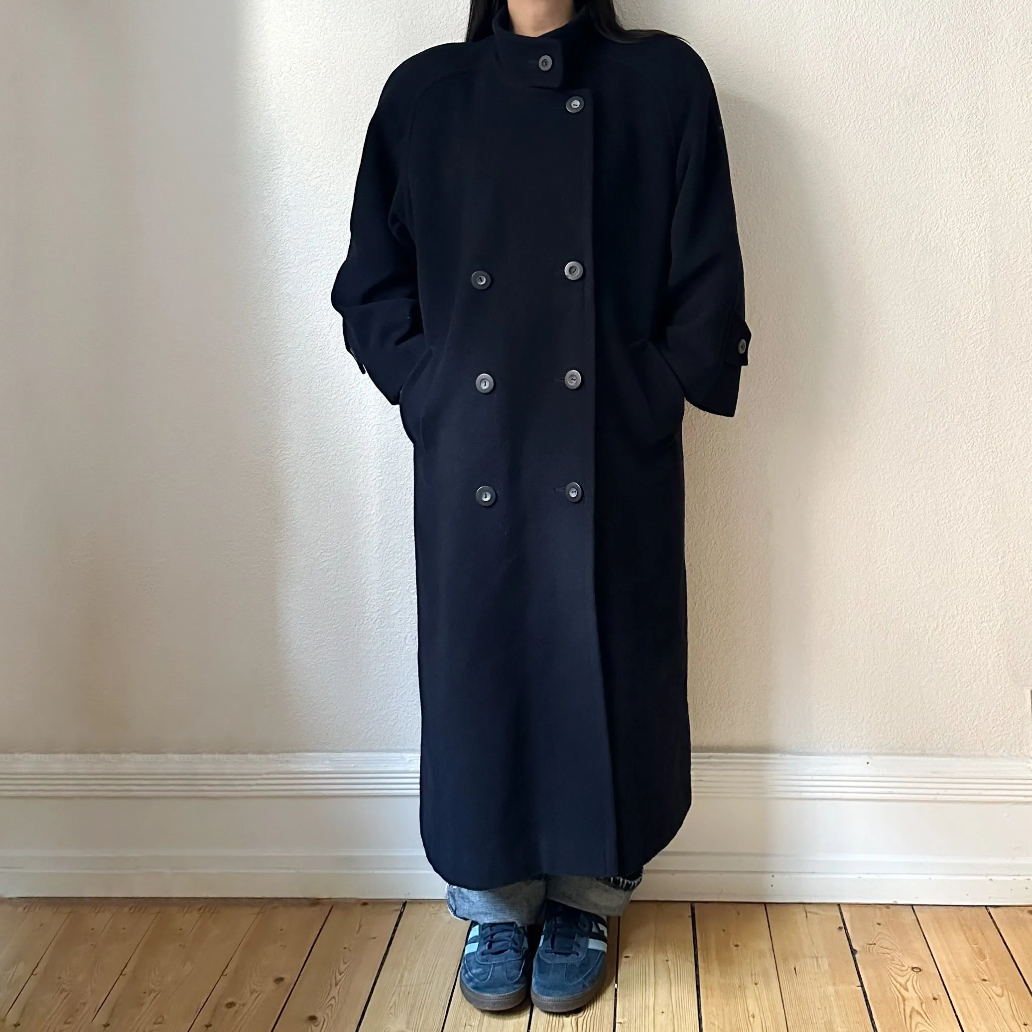 Vintage Dark Blue Maxi Coat, size M