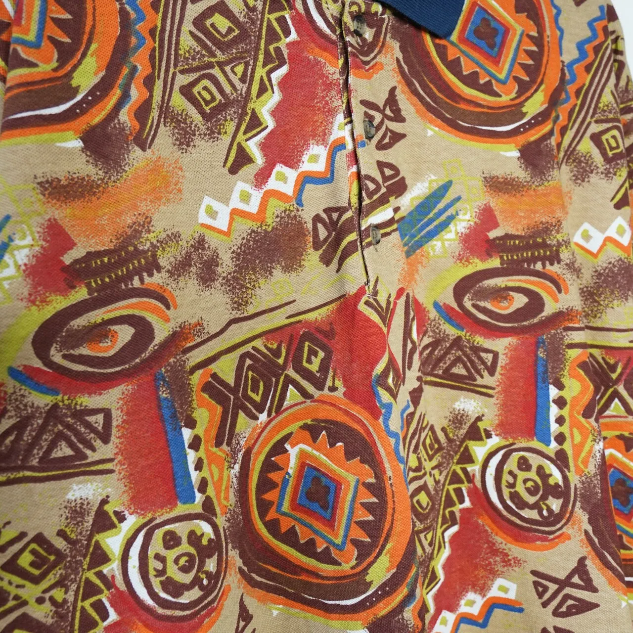 Vintage polo crazy pattern Shirt size L-XL