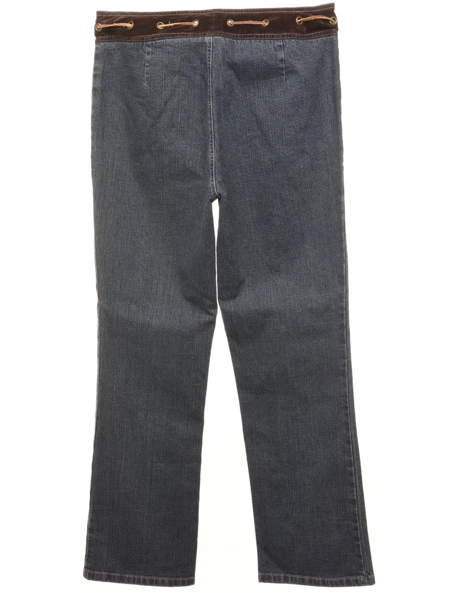 Washed Indigo Flared Jeans - W32 L31