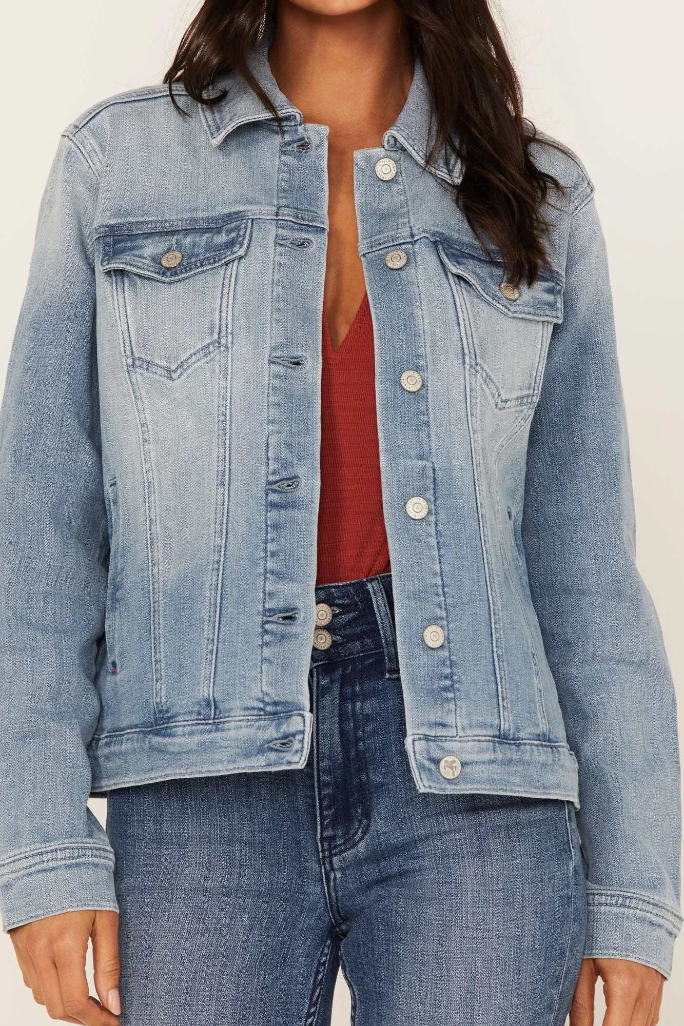 Wild Spirit Light Wash Embroidered Denim Jacket
