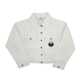 Women's Buffalo Sabres 4Her White Denim Cropped Jacket