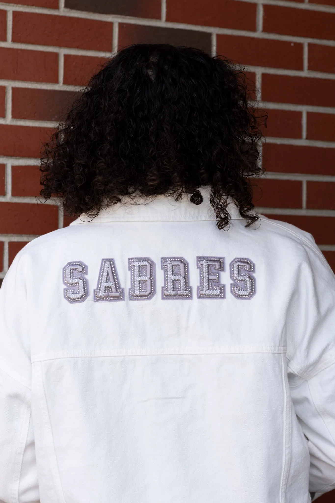 Women's Buffalo Sabres 4Her White Denim Cropped Jacket