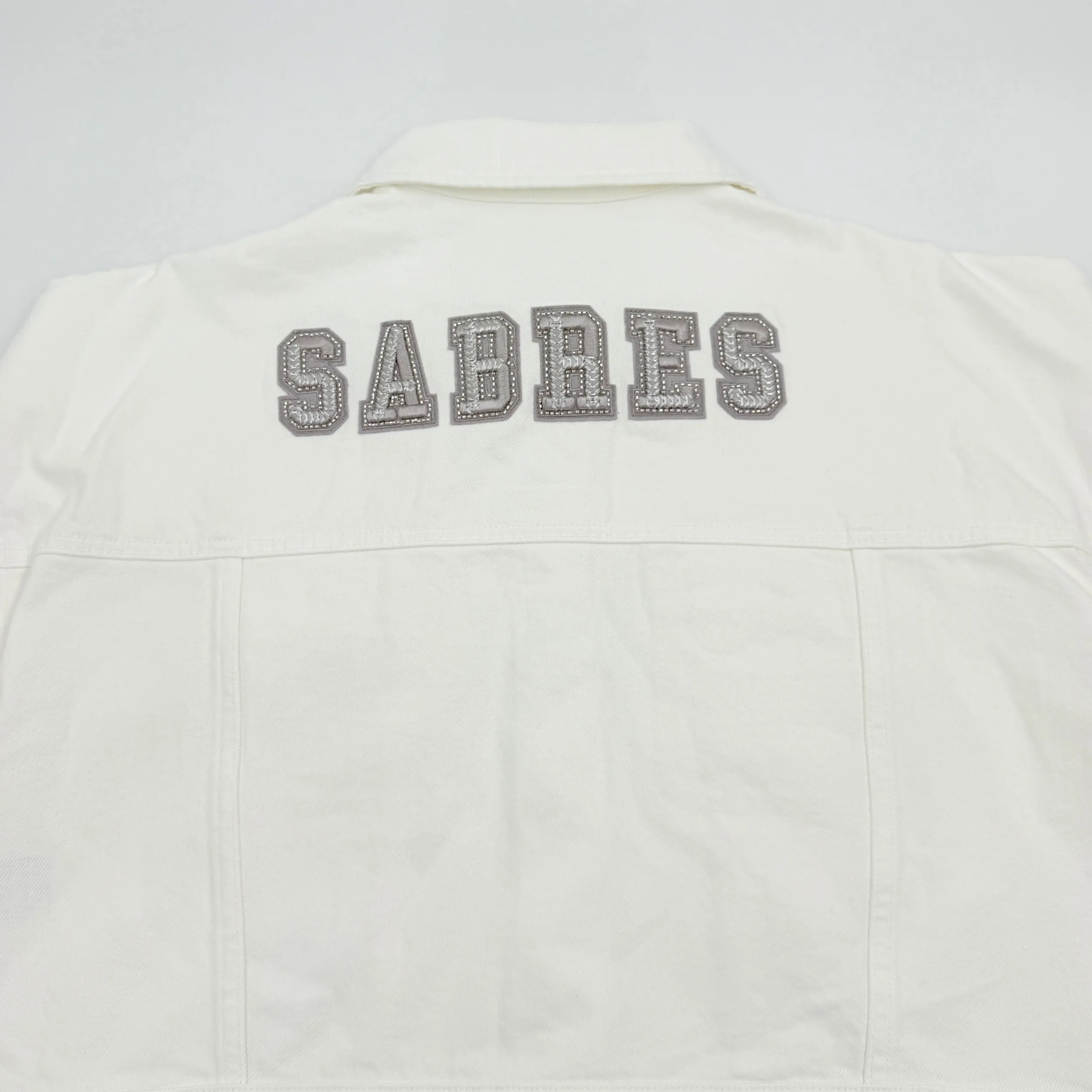 Women's Buffalo Sabres 4Her White Denim Cropped Jacket