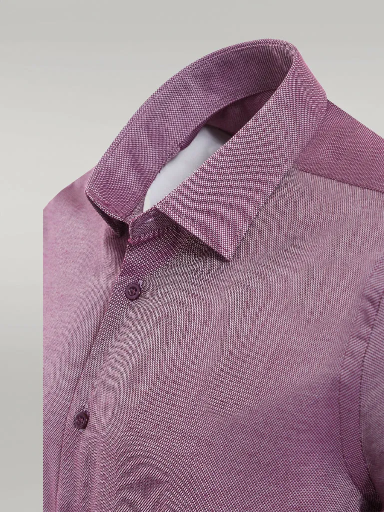 WSS Burgundy Patterned Long Sleeve Shirt  - Singen