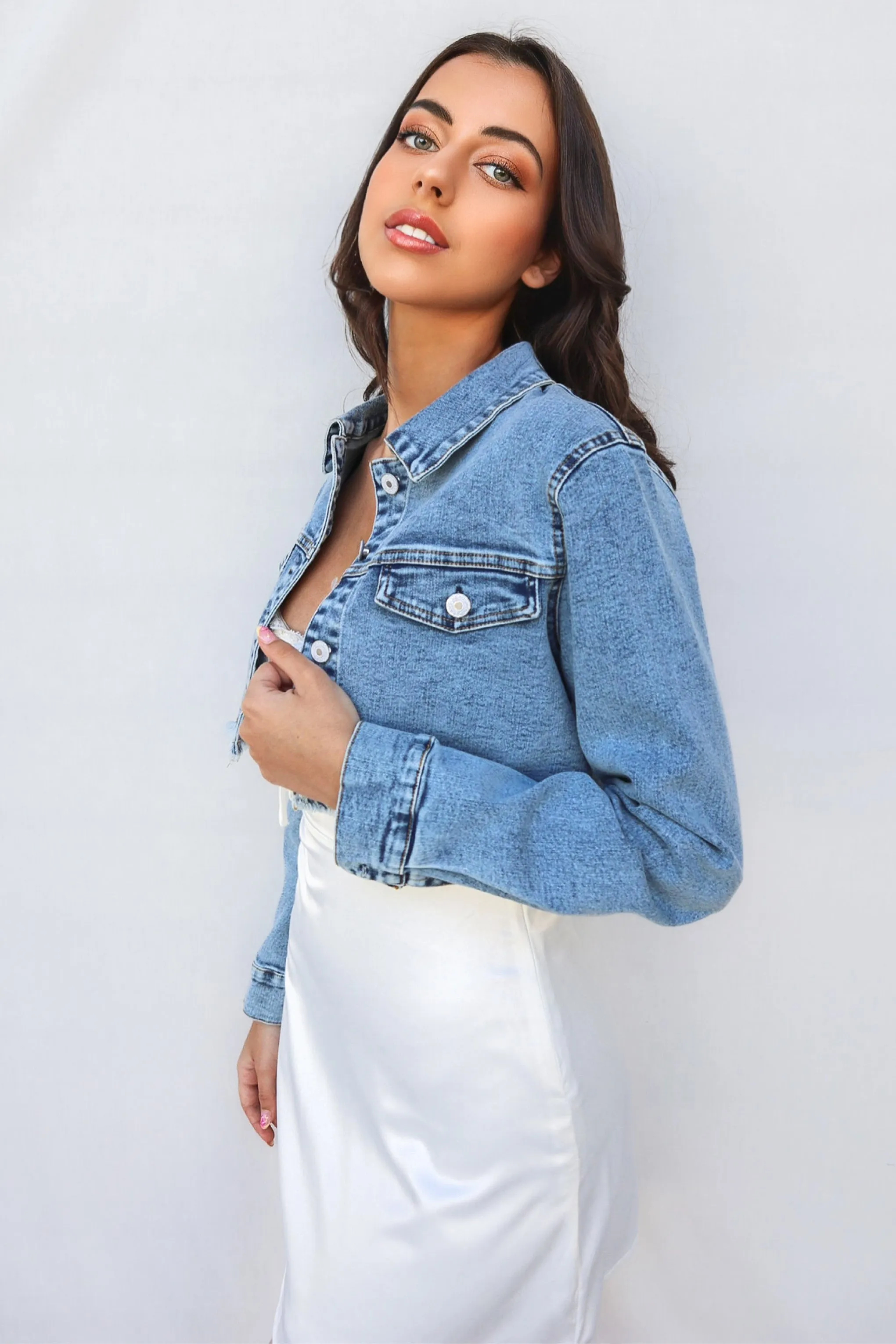 Zian Cropped Denim Jacket