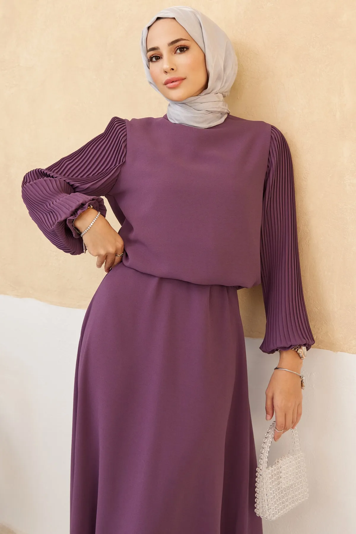 ZRF Women Sleeveless Skirt Tunic Set with Ruffled Sleeves - Lilac - Guelph