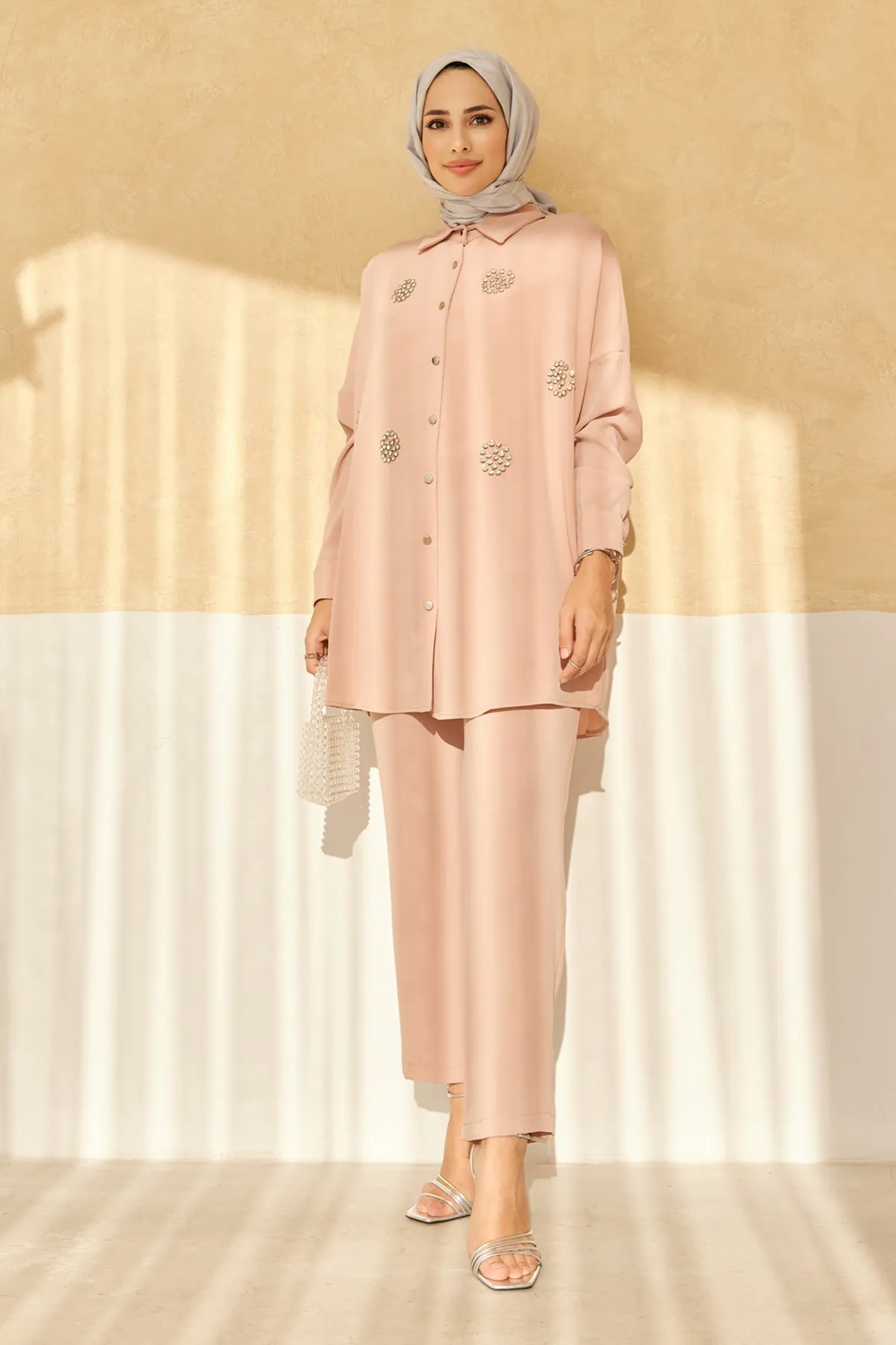 ZRF Women Stone-embellished Two-piece Set - Powder - Vergína